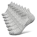 Closemate 7 Paires Chaussette Homme Femme de Sport Coton Respirant Courtes Athlétique Antidérapantes Confortable Coussin Socquettes Basse Pour Course Fitness Travail Vie Quotidienne (7Gris, Taille L)