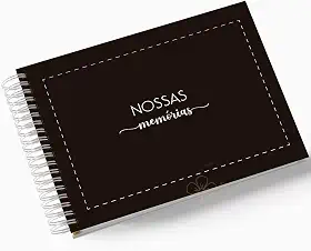 Álbum de Fotos Scrapbook papel Kraft 15x21cm 25 folhas Minhas Memórias