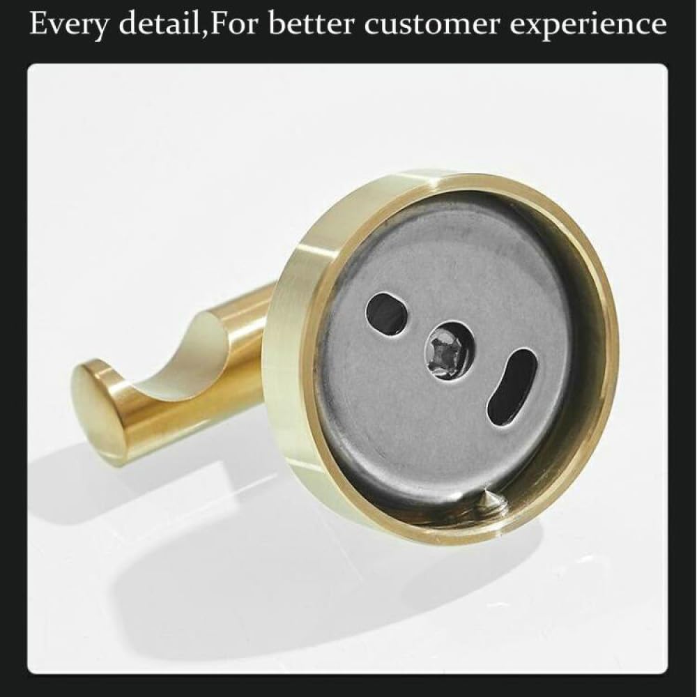 Gancio per appendiabiti in acciaio inossidabile 304 color oro spazzolato Ganci per accappatoio Gancio per abiti a parete Hardware per bagno Appendiabiti in rame Gancio per porta, Stile F