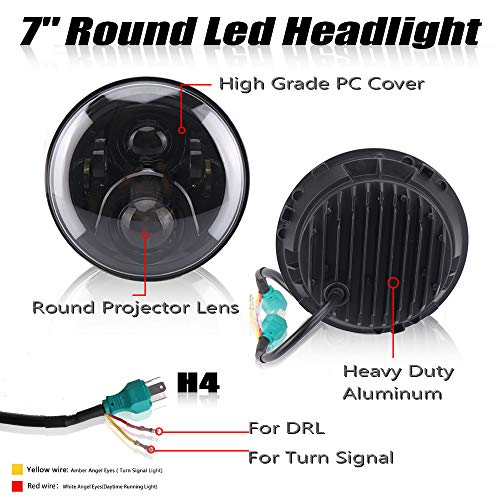 Faro rotondo a LED da 17 cm, 110 W, luce bianca e