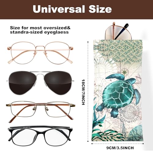 Image of Anikathy 2Pcs Sunglass Eyeglass Glasses Case Soft PU Leather with Cleaning Cloth Cute Glasses Pouch Bag for Men Women Girs