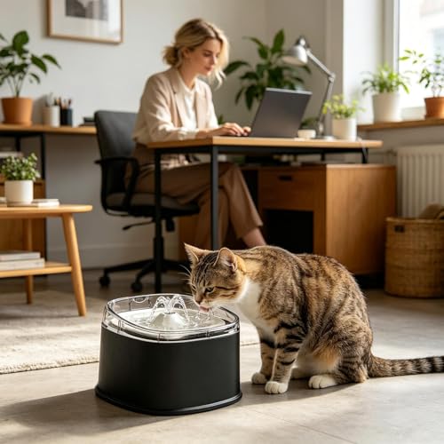 Dispensador automático de agua para gatos que soluciona el rechazo a beber con sus 2,2L 4