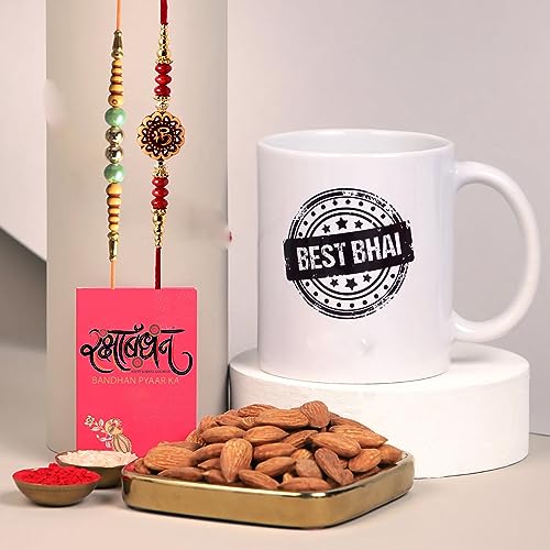 Image of Rakhi with Coffee Mug Gift Combo for Rakshabandhan | Rakhi Gift for Brother | Rakhi for bro | Rakhi and Roli Chawal, Rakhi Gift for Brother (05)