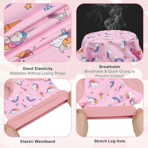 MOEMOE BABY Badeanzug für Kinder Mädchen, UPF 50+, UV Badebekleidung mit Langarm T-Shirt und schwimmwindeln M