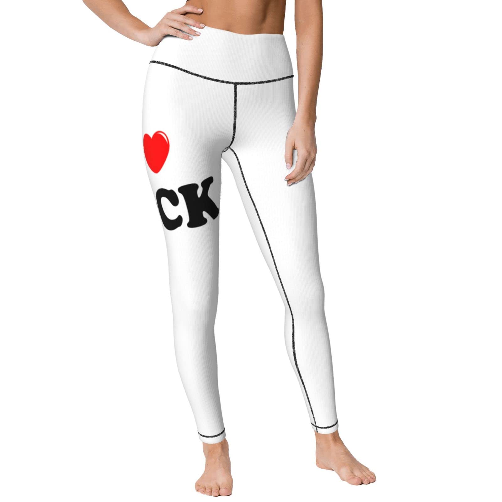 I Love Cock Women's Yoga Pants Capri Leggings High Waist Tights Skinny Pants Black