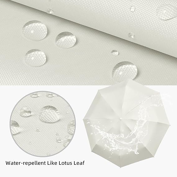 Image of AYSIS UV Travel Mini Folding Ultra Compact pastel Umbrella with Case, Manual Open 6 Ribs Lightweight Portable, Small Sun & Rain Pocket Umbrella for Men and Women- Use in Rain & Summer (White)