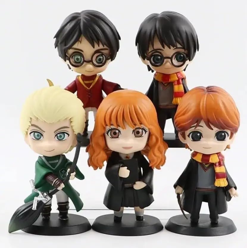 Image of Harry Potter 5 pc Set with pet Action Figure Special Edition Action Figure for Car Dashboard, Decoration, Cake, Office Desk & Study Table (Harry Potter Set of 5)