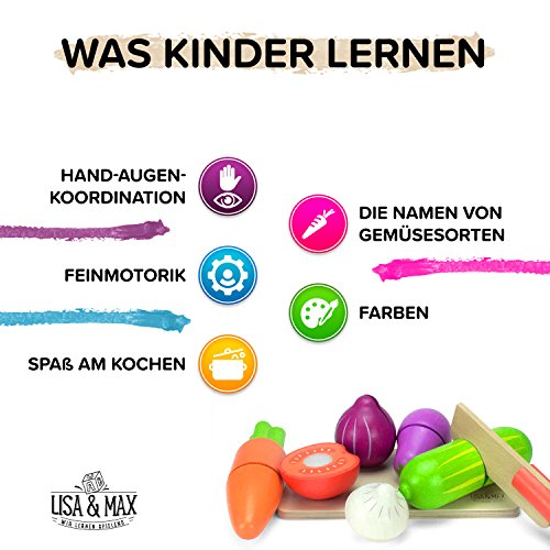 LISA & MAX Hochwertiges Holzobst Zum Schneiden für Kinder - Holz Zubehör für Kinderküche, Spielküche und Kaufladen… – Bild 5
