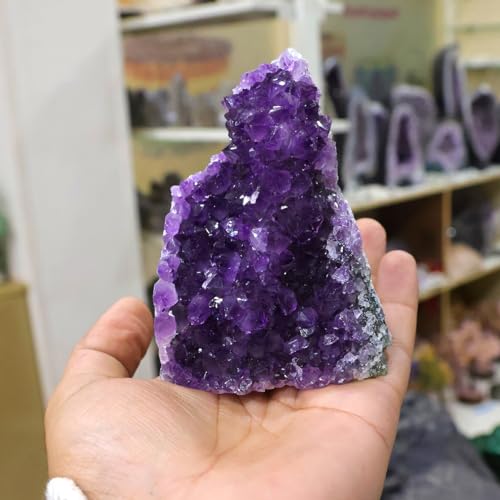 Image of Reiki Crystal Products Amethyst Cluster Geode Crystal Natural Stone Raw Rough 300 to 400 Gram