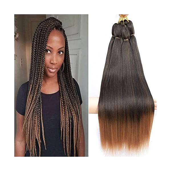 Pre-stretched-Braiding-Hair-Easy-Braid-6packs-Expression-Braiding-Hair-Box-Braids-Senegalese-Twist-Professional-Synthetic-Fiber-Crochet-Hair-Extensions-26-inch-T1B30 Pre-stretched Braiding Hair Easy Braid Professional Itch Free Synthetic Fiber Corchet Braids Yaki Texture Hair Extensions Braid Hair (26", 1B/30)