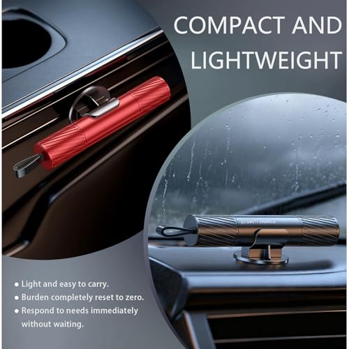 Image of Safe Hammer Glass Breaker Underwater, Car Hammer Window Breaker Seatbelt Cutter Emergency Kit Escape Tool, Car Accessories Safehammer Glass Breaker for Men (2Pack: Black)