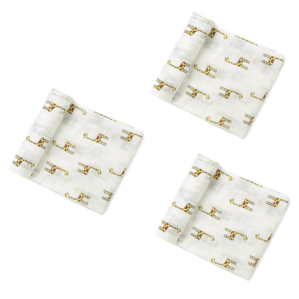 VICASKY 3pcs Neonato Coperta In Cotone Muslin Giraffa Design Traspirante Leggero Da Avvolgere Per Ragazzi Ragazze Per Baby Shoes