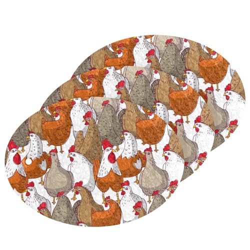 Doterii 3 Pcs Dish Sponge Farm Animal Chicken Pattern Compressed Sponges Kitchen Cleaning Scrub Sponges for Dishes