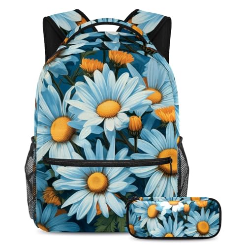 Sac à dos avec trousse Wild Flowers Daisies contre le désordre