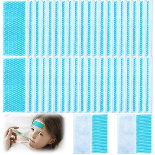 Kühlpflaster, 50 Stück Fieberpflaster Kühlakku Gel Kühlpad Hitzschlag...