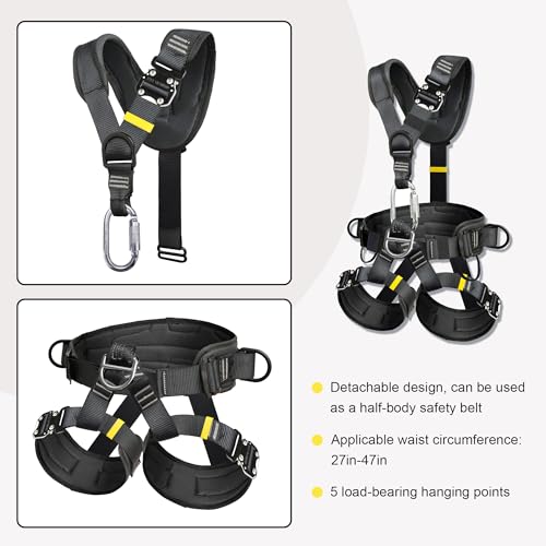 Image of DIJJIG Full Body Climbing Safety Harness for Tree Rock Climbing