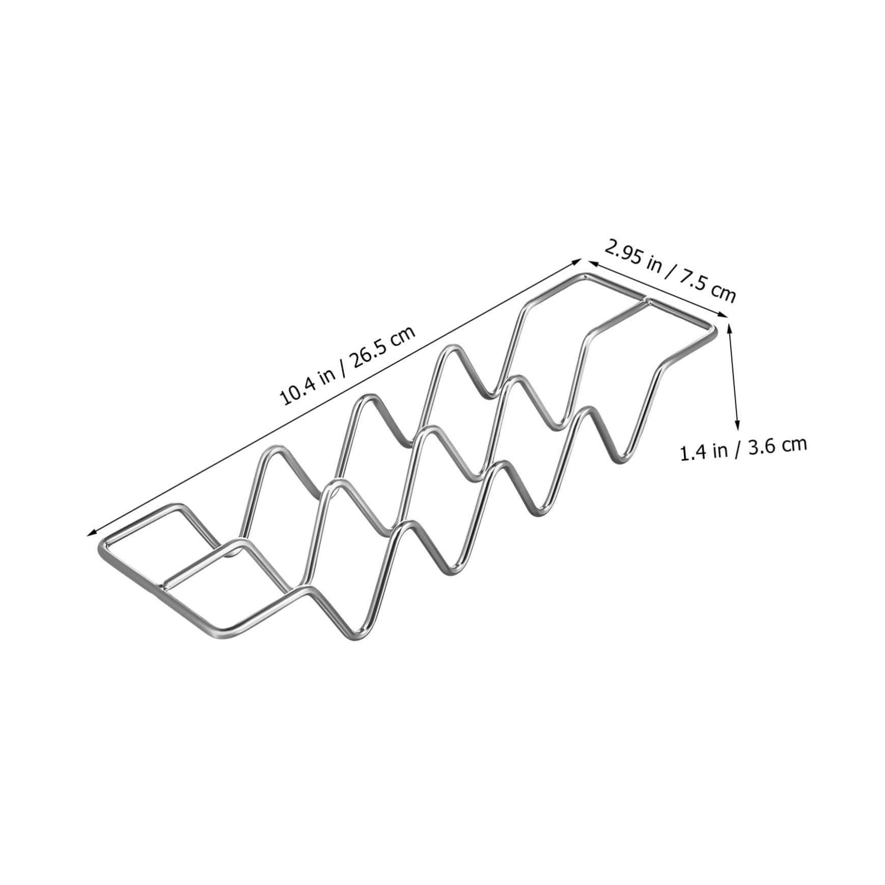 Garneck Space-saving 3 Piece Stainless Steel Rack Baking Trays for Tacos Soft Shell Holder Easy Storage