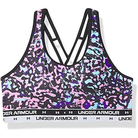 Under Armour Girls Crossback Sports Bra Black/White Cover