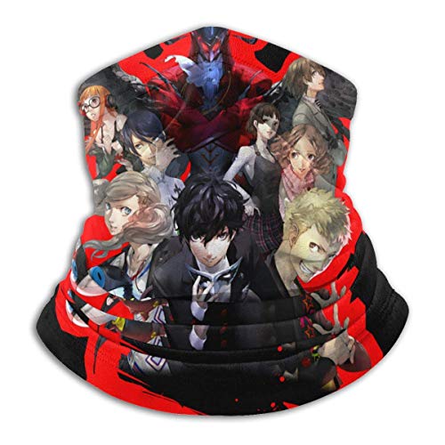 Persona 5 City at Night PS5 Mikrofaser-Halswärmer-Schal Weiche elastische Männer Frauen Fleece-Gesicht Bandana-Abdeckung für
