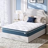 koorlian Queen Mattress 12 Inch, Hybrid Queen Bed Mattress with Individual Pocket Springs and Pressure-Relieving Memory Foam, Breathable, Medium Firm Mattress in a Box Queen Size 80'x60'x12'