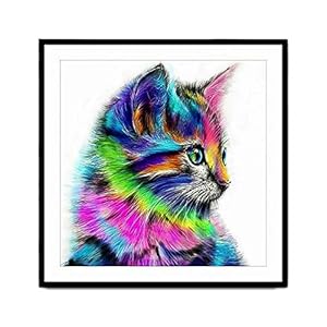 CHSG 5D Diamant Schilderij Kat, Schilderen Op Nummer, Ronde Volledige Diamant Diy Strass Kit Borduursel Mozaïek…