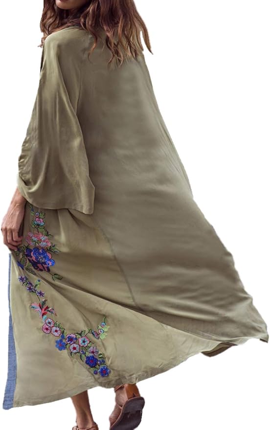 LikeJump Kaftanjurk Voor Dames | Katoenen Losse Strandjurk | Oranje Maxi Jurken Met Print | One Size