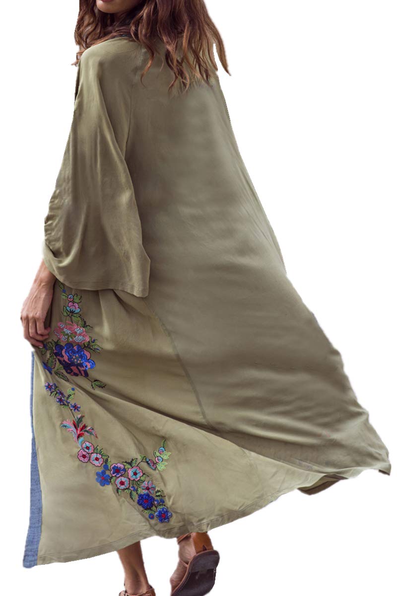 Women's Cotton Kaftan Loungewear Boho Homewear Oversized Kimono Maxi Beach Dress Cover Ups Robes