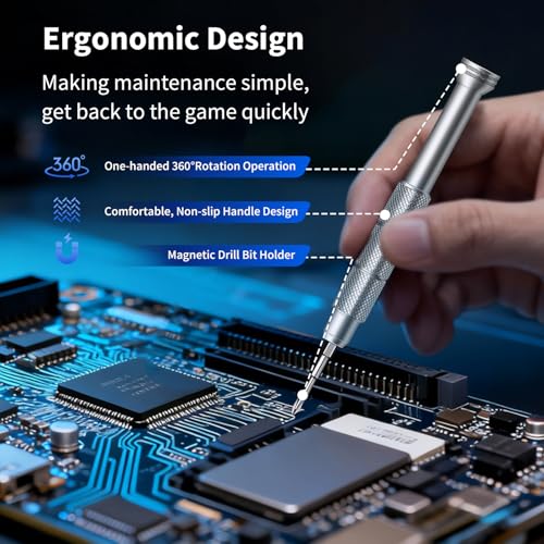 Image of Repair Tool Kit for Nintendo Xbox PS5 PS4, 23 in 1 Triwing Screwdriver Set with T6 T8 T9 T10 Torx 3.8 4.5 Gamebit for Switch Joycon Gamecube Controller NES SNES N64 3DS