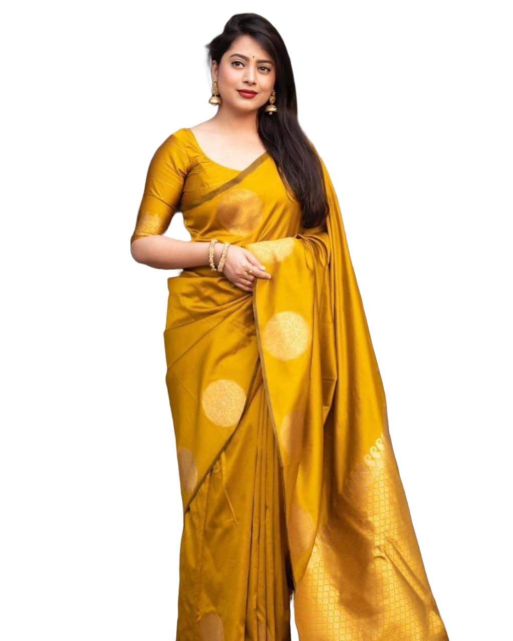 yashika Women's Banarasi Kanjivaram Cotton Silk Woven Saree with Unstitched Blouse Material-picture-29