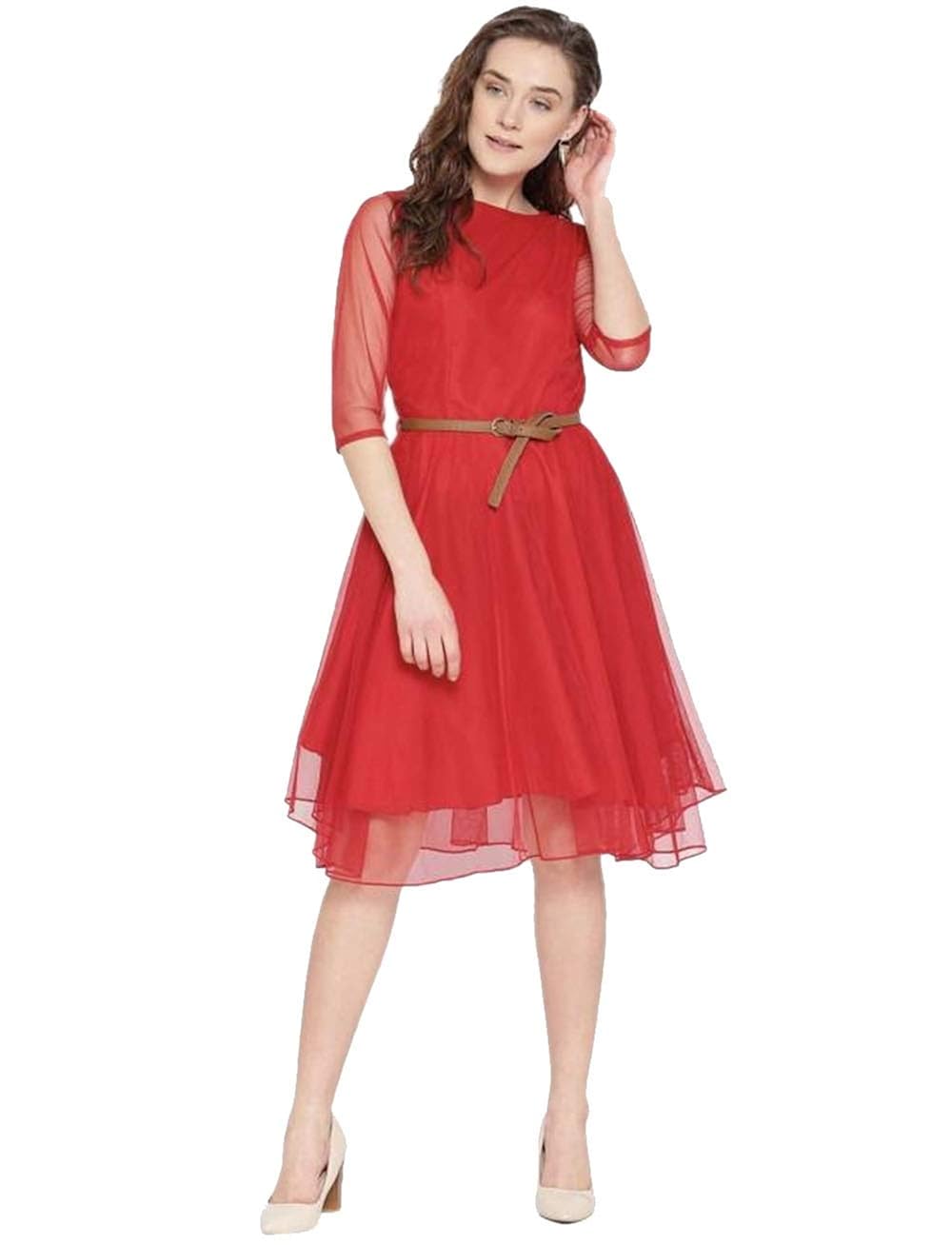 Buy Varibha Red Net M Size One Piece Western Tunic Dress For Women And Girls Buy Varibha Red Net M Size One Piece Western Tunic Dress For Women And Girls