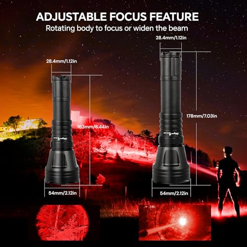 Image of KL52 MAX Zoomable Long Range Red Light Flashlight for Night Hunting