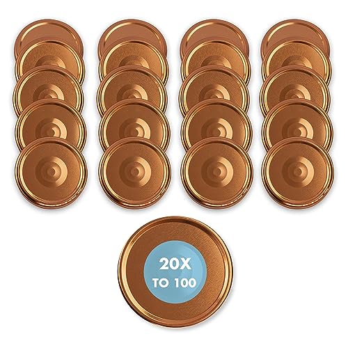 20 tapas de repuesto TO 100 I, multicolor, 100 mm, para tarros de almacenamiento, tapas para tarros, tarros de mermelada, tarros de miel, tarros de comida fina