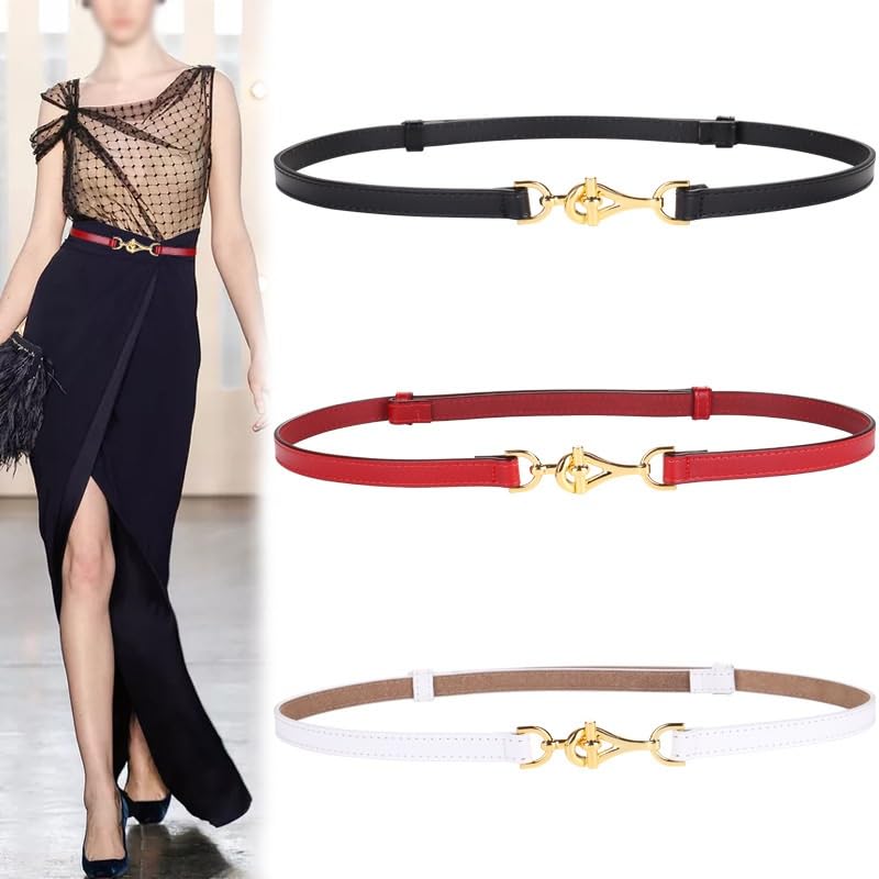 Cowhide Belt For Women's Dress Coat Sweater Retro Decoration Shirt Suit Waist Belt2