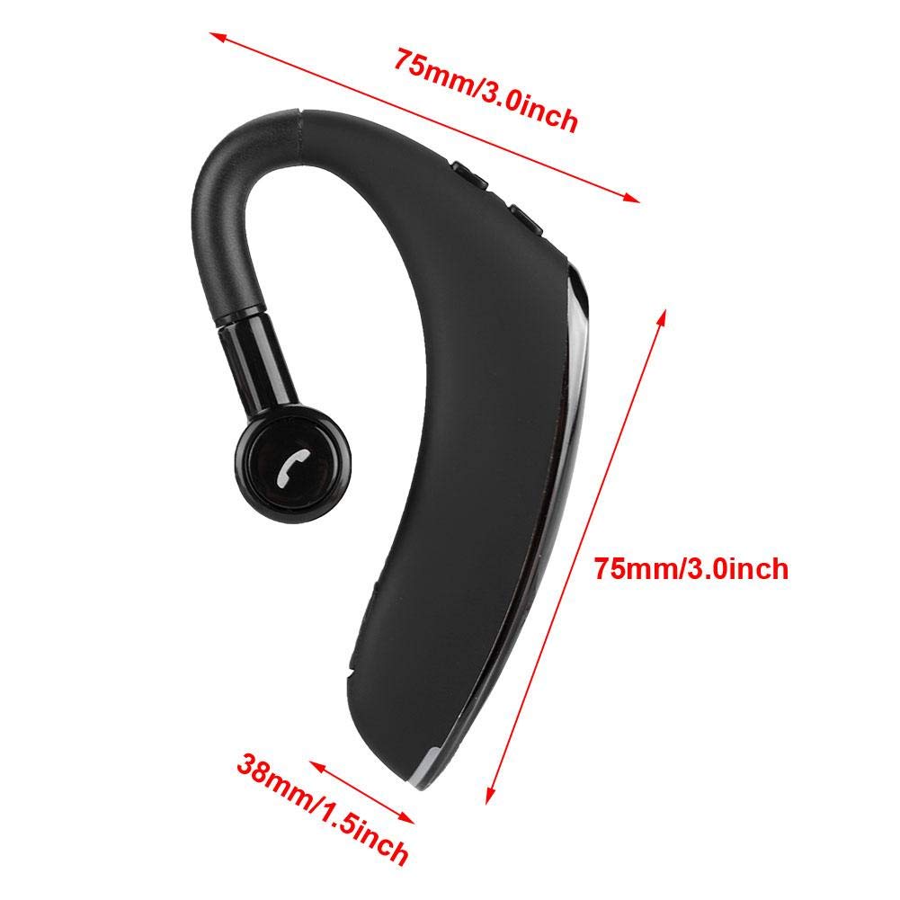 Denash Auricolare Stereo Bluetooth 5.0 Singolo, Cuffia Auricolare Wireless Professionale con Microfono, Auricolare F900 Chiamata a Mani libere