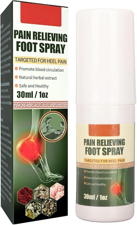 Ayurvedic Foot Pain Relief Spray – Instant Relief for Heel Pain, Plantar Fasciitis, Cracked Heels & Foot Aches – Herbal Spray for Feet, Ankles & Legs – Improves Blood Circulation – 30ml (1) Ayurvedic Foot Pain Relief Spray – Instant Relief for Heel Pain, Plantar Fasciitis, Cracked Heels & Foot Aches – Herbal Spray for Feet, Ankles & Legs – Improves Blood Circulation – 30ml (1)