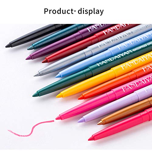 Leeofty 6 PCS colorido delineador de olhos lápis pigmento conjunto de canetas delineador canetas del