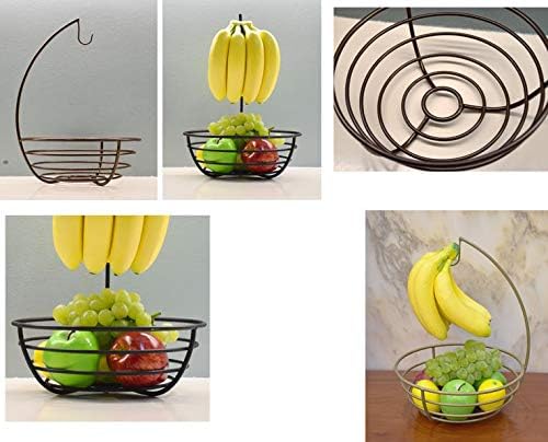 バナナスタンド バナナフック バナナツリー スタンド 果物トレー フルーツバスケット キッチントレイ キッチン収納 フルーツ スタンド バナナ吊りフック付き 果物かご 収納ラック (C)