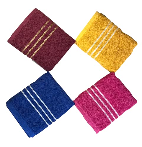 Image of ANTONIA Exclusive Cotton Hand Towels (13 inch X 20 inch Inches) Set - Ultra-Soft & Absorbent Wash Basin Wipe Napkins for Bathroom Kitchen Hotel - Multi Color Small Towel for Face Hair Gym Spa, Pack of 12