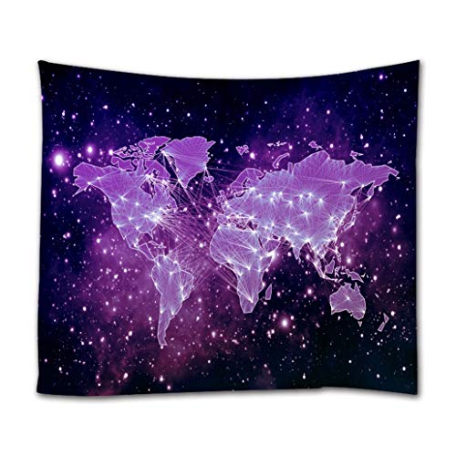 Goodbath - Tapisserie murale motif mandala pour chambre, salon, dortoir - 200 x 150 cm, violet bleu gris, Violet étoilé., 90 x 70 Inch Cover