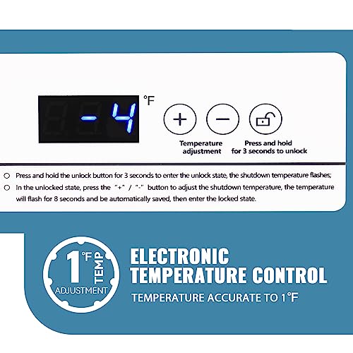 Chest Freezer Small Deep Freeezer with 2 Removable Baskets, Compact Freezer with Digital Control Panel accurate to 1 ℉, Mini Freezer for Homes Garages Basements White