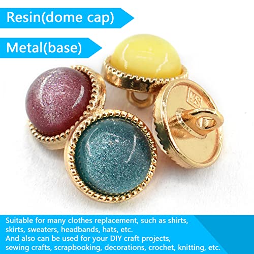 12Mm 100Pcs Metal Shank Pearl Buttons, Assorted Stunning Resin Pearl Sewing Button Vintage Colored Clothes Buttons For Clothing, Bags And Craft Projects #TOP3