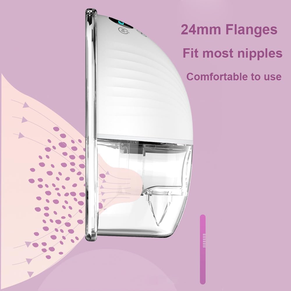 Tire-lait mains libres, tire-lait électrique portable unique, extracteur de lait sans fil, écran LCD, 3 modes et 9 niveaux, sans douleur, faible bruit, tire-lait pour bébé, blanc