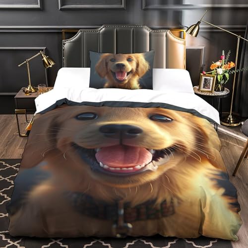 Housse de couette Golden Retriever 135x200 parure lit 2 pcs