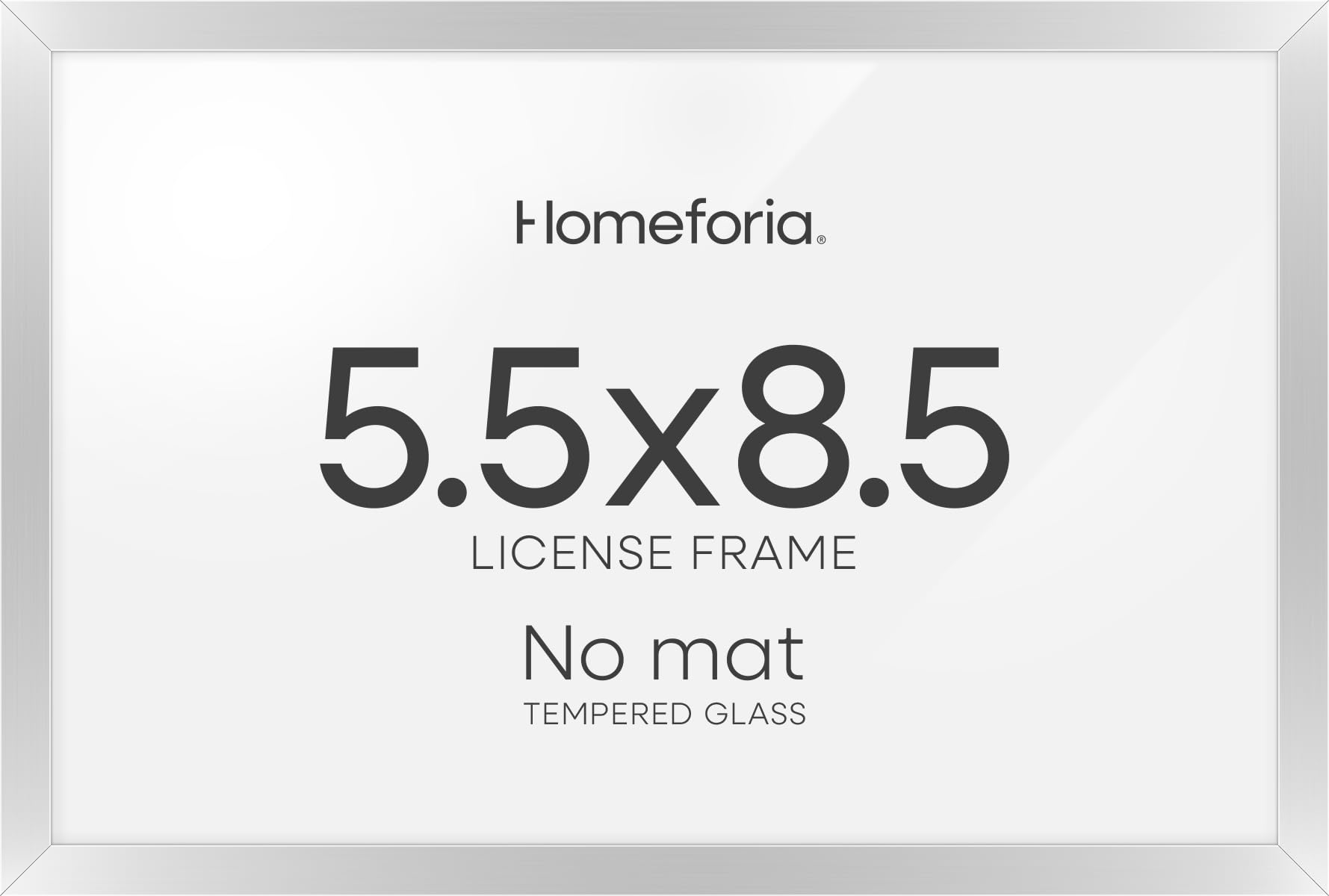 Homeforia 5.5 x 8.5 Business License Frame Silver, High End Metal 5.5x8.5 Certificate Frame, 8.5x5.5 Document Frames for Wall or Tabletop, 5.5 by 8.5 Picture Frames, Tempered Glass, Wall Kit, Set of 3