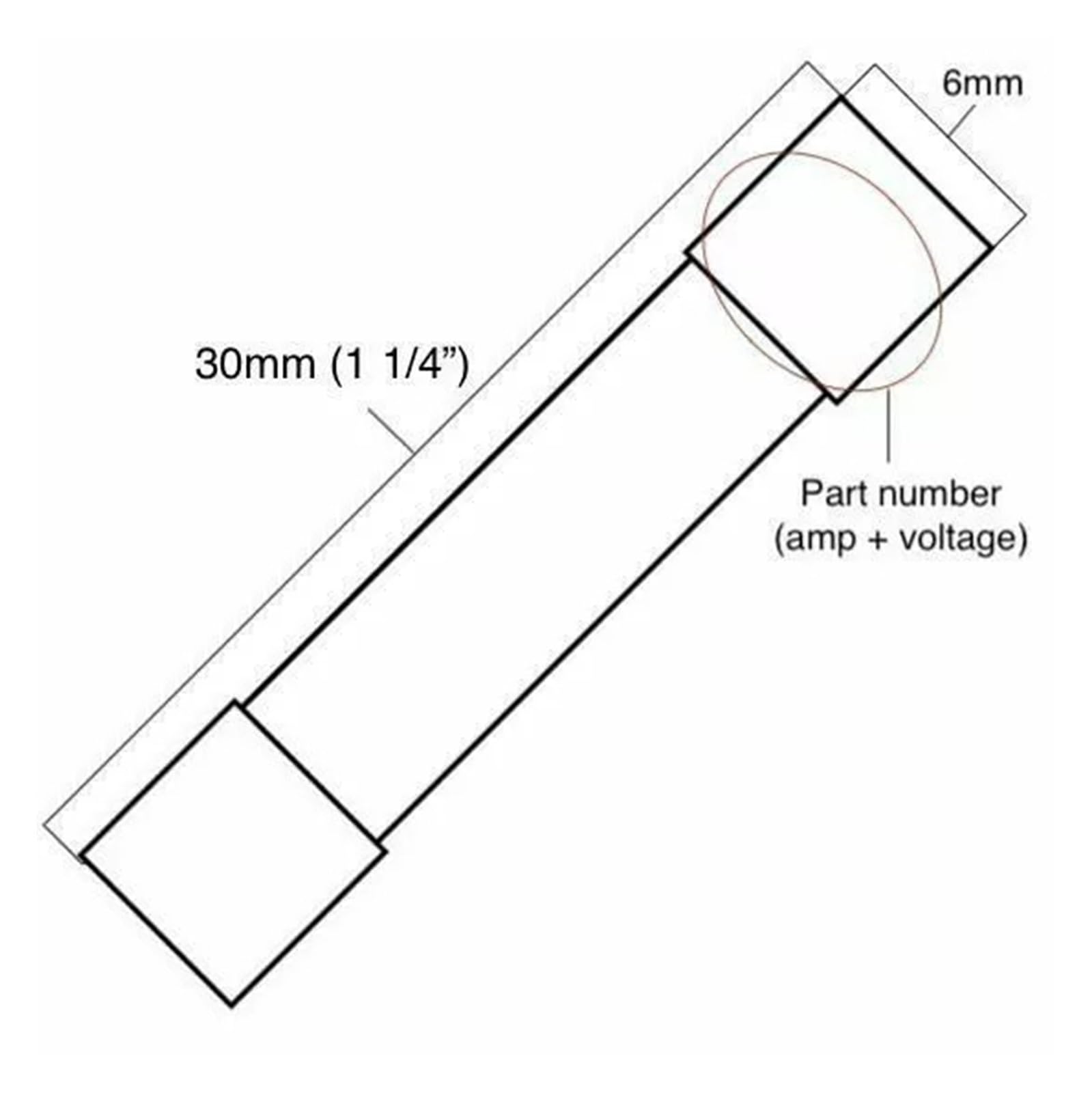 5 szt. 6 x 30 mm (1/4" 1-1/4") AGC 2A 250V bezpieczniki szklane