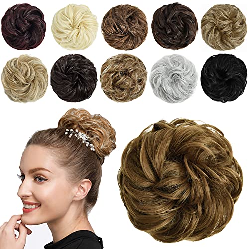 SHEDOWIG Messy Bun Hair Piece Synthetic Scrunchies Hair Bun Extension Curly Wavy Messy Chignon for Women Updo Hairpiece