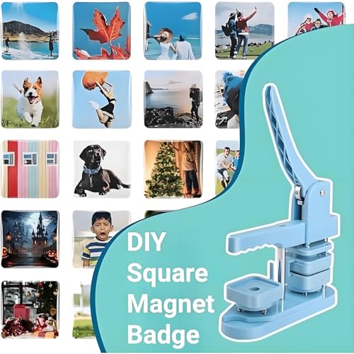 Machine bouton pressant avec 100 bouton d'aimant carré pour projets DIY