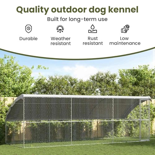 vidaXL Hundekäfig 3 pcs Silber 6 x 2 x 2 m Verzinkter Stahl, Moderne Hundehütte, Regenfeste Hundehütte, Robustes Haustierhaus, Wetterfeste Unterkunft, Sicherer Außenbereich, Stylishe Unterbringung