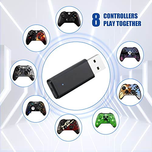 Adaptador Mando para PC Windows 10/11/8/8.1/7 - USB Gaming Receiver inalámbrico Compatible con Xbox One/One X S/Series X S/Elite Series Controller