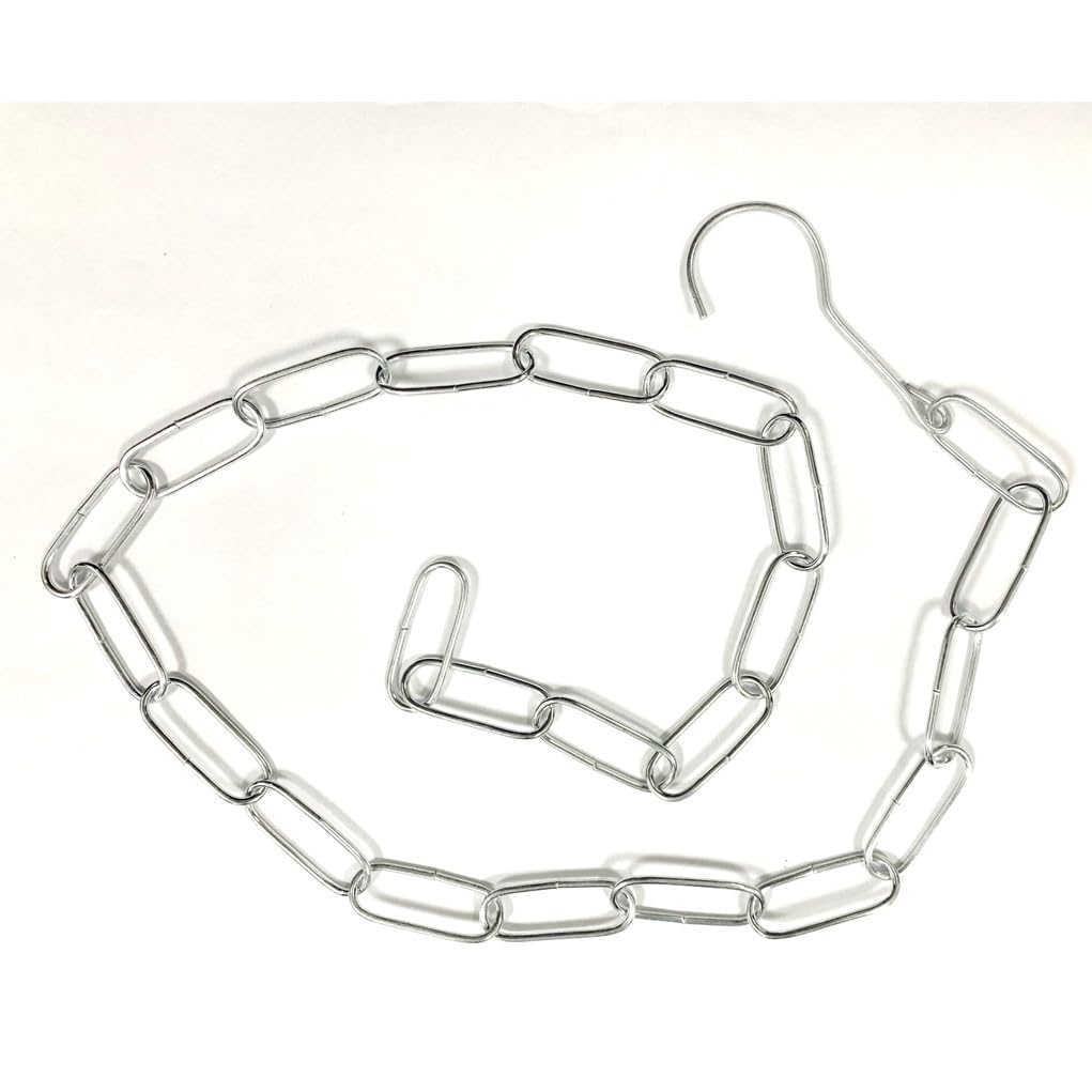 Heavy Duty PASTIC and METEL Market Shop Display Long Metal Plastic Chain with Hook Hanging Clothes (Metal Silver 3.5MM)